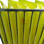 Melt Blown Synthetic 595mm Air Purifier Filters , F7 Bag Filter Yellow