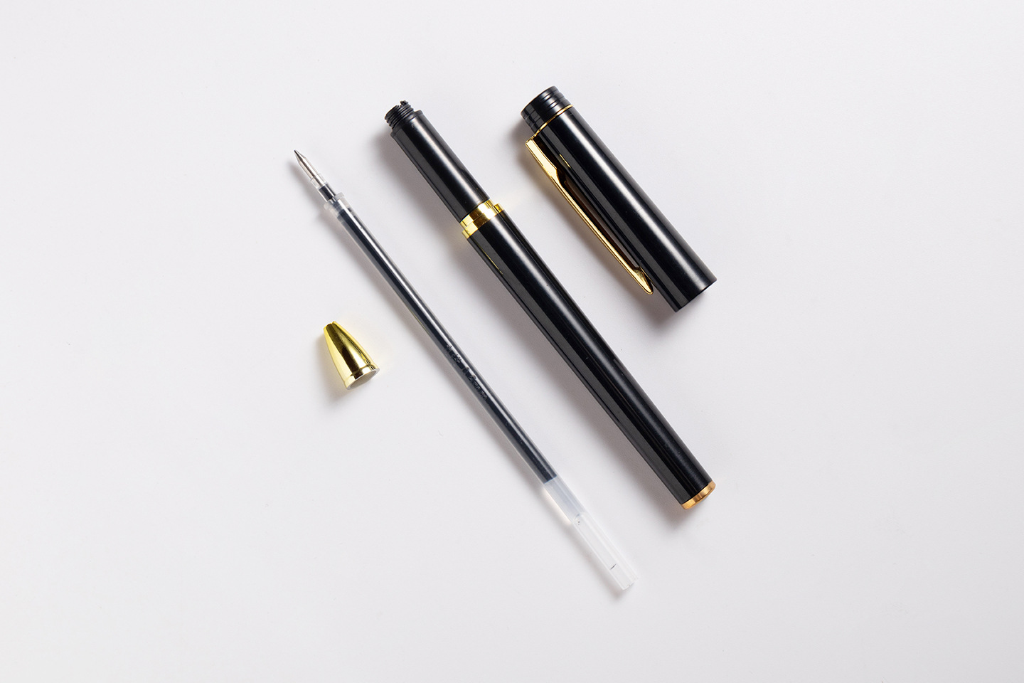 Customized Color Office Stationery White Roller Pen Metallic Simple Sense Plastic Gel Pen
