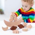 Montessori Children's Educational Toys Wooden Blocks Stars Moon Stacked Blocks