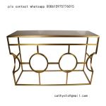 Modern metal furniture rose gold stainless steel table for living room