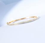 3.0mm 18K Gold Diamond Bangle 1.00ct 18K Tri Color Bracelet