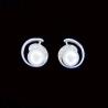Buy cheap Ture 925 Sterling Silver S Symbol Drop Earrings With Pearl Minimalist Style from wholesalers