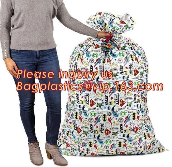 Merry Christmas Santa Claus Pattern Jumbo Bicycle / Bike Sack Gift Bag For