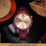 Christmas Gift Red and Dark sandalwood Gold hand wood watch private label