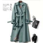 Elegant Light Fashion Puffer Down Coat Belted Overcoat Women Trench Coat