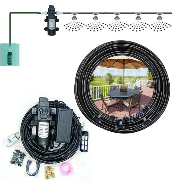 Buy cheap 12V Booster Diaphragm Pump Water Misting System Fog Nozzles Mist Cooling Watering Kit 6M - 18M from wholesalers