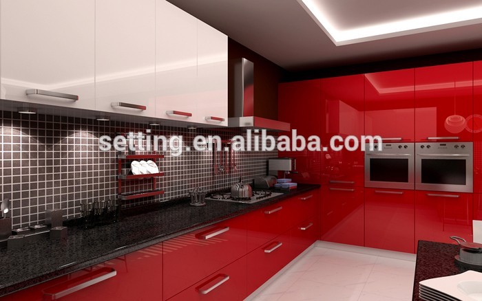 Anti scratch 19mm high gloss acrylic laminated MDF panel made in China