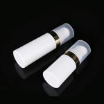 Cylindrical 15ML White PP Plastic Airless Pump Bottle With Snap Lotion Pump
