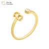 Buy cheap Diamond Zircon Jewelry 14k Gold Plated Letter Ring Open Adjustable from wholesalers