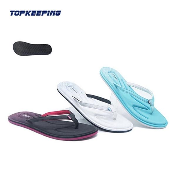 Buy cheap Rubber EVA Women Slipper light Lady plain Flip Flop for beach from wholesalers