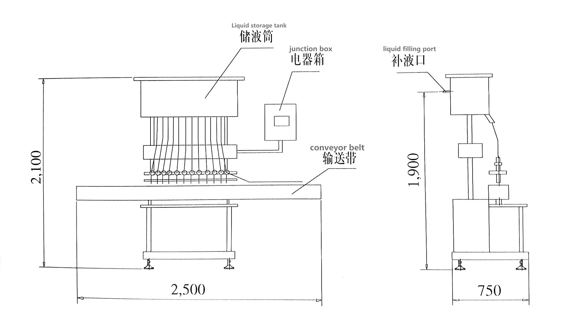RoHS 2400BPH Semi Automatic Bottle Filling Machine
