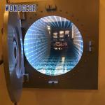 Mirror Stainless Steel Wall Sculpture Customized Led Lighting Square Geometric