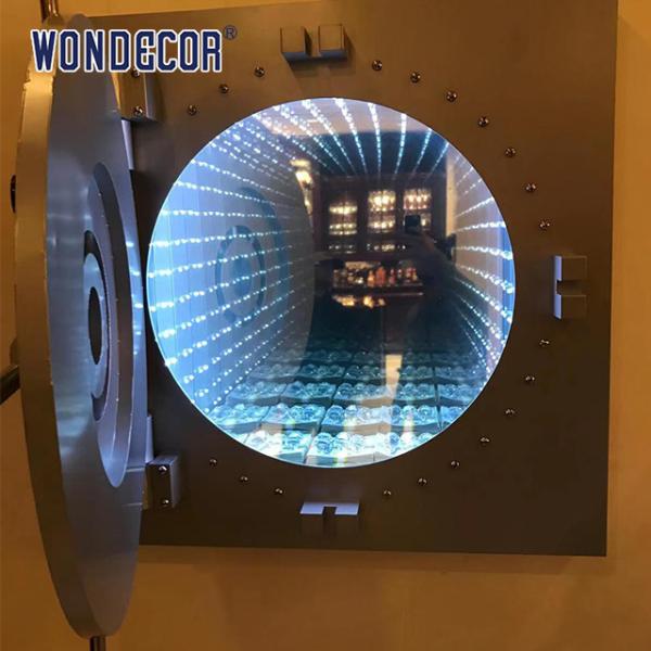 Buy cheap Mirror Stainless Steel Wall Sculpture Customized Led Lighting Square Geometric Decoration from wholesalers