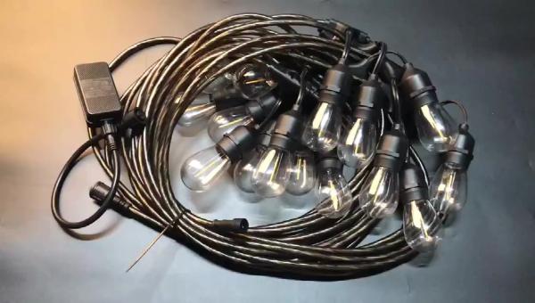 Buy cheap Flash Light Cable S14 String Lights Waterproof E27 Warm LED Retro Edison Filament Bulb Outdoor Street Garden Patio Holiday Light from wholesalers