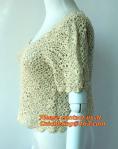 Blouse Vintage Sleeve, White Black Crochet Casual Shirts Tops, tops, crocheted