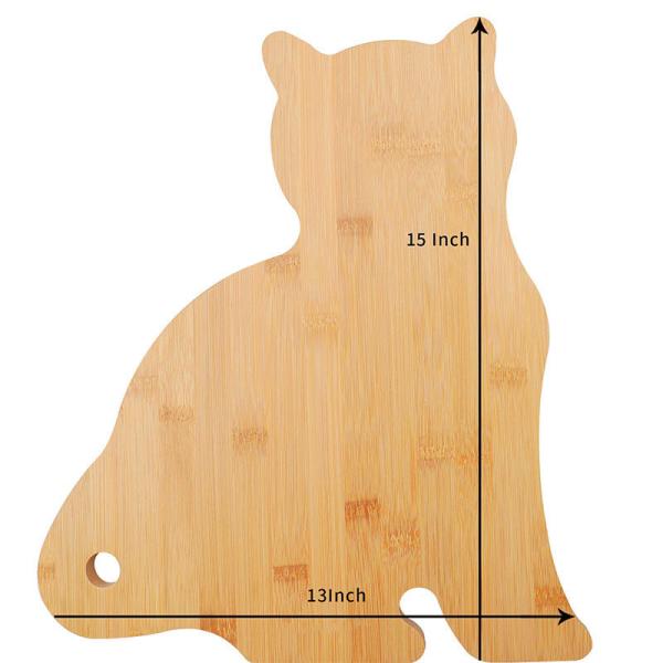 Buy cheap Sustainable Bamboo Cat Shaped Cutting Board Wooden Serving Board Kitchen Chopping Board 38.2*33.1*1.6cm from wholesalers