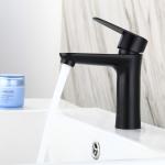 SUS304 Stainless Steel Single Hole Single Handle Basin Mixer in Matte Black
