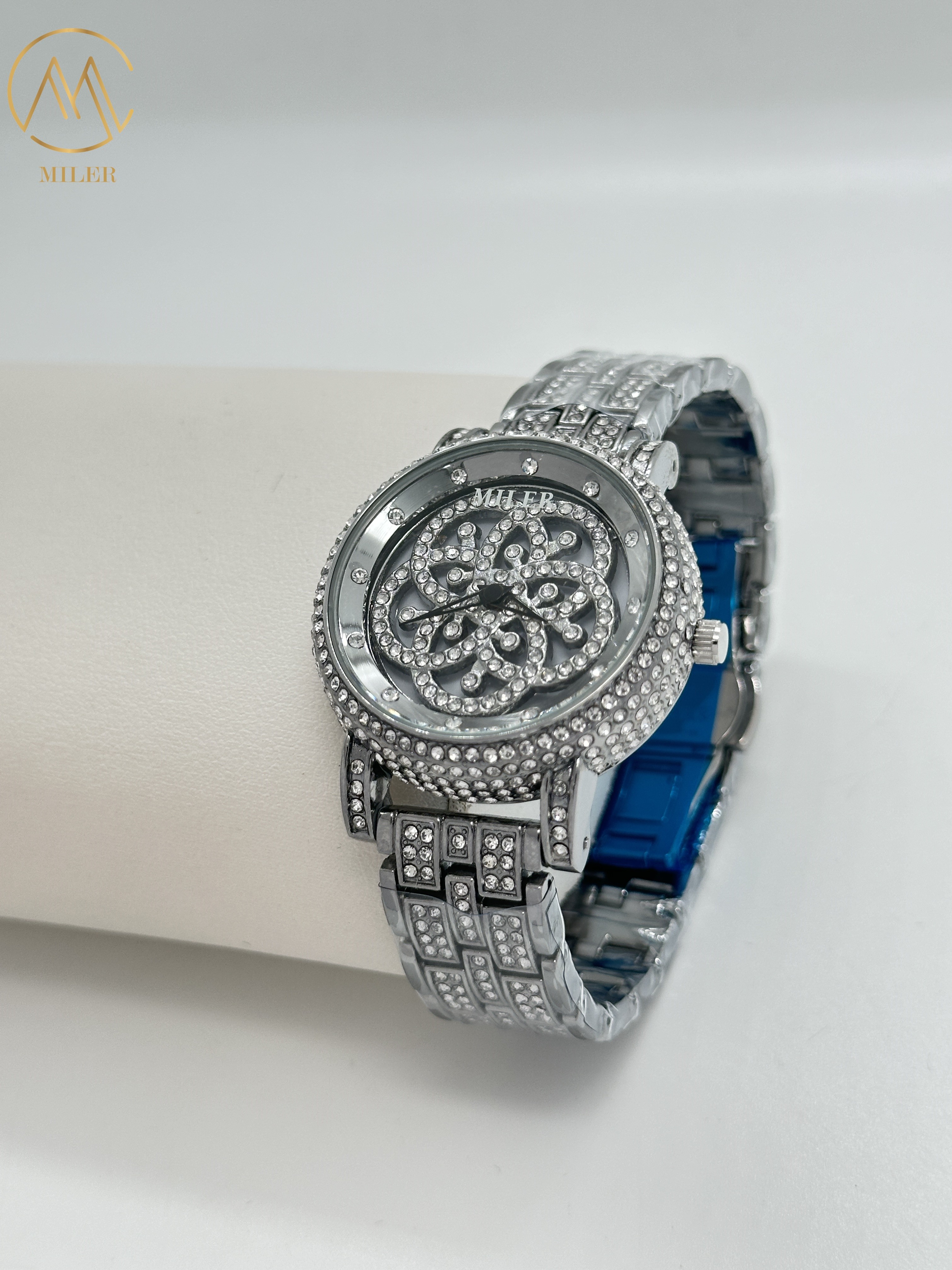 New Internet-Famous "Fortune Turns" Dual Rotating Dial Women's Quartz Diamond Waterproof Wrist Watch