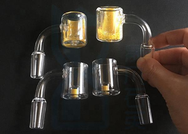 Buy cheap 45/90 Degree Quartz Glass Banger 14mm Male 1100℃ Transparent from wholesalers