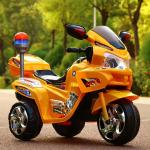 Big Seat Children's Electric Motorcycle with Music Lamp Police Bike Classical