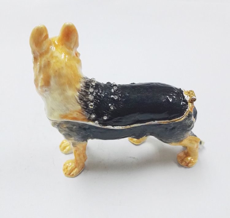 China manufacture animal jewelry boxes cute labrador dog metal alloy trinket jewelry box