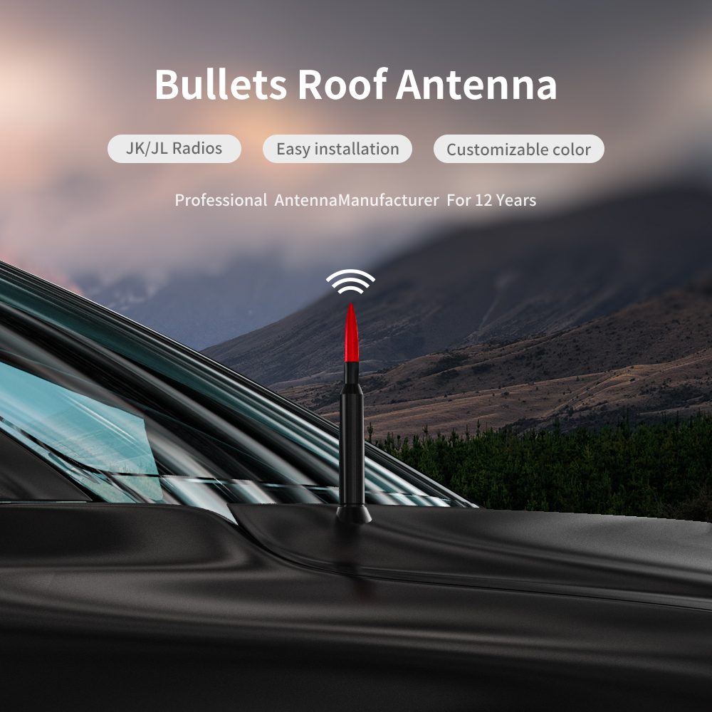 Customized Connector Universal VHF LED Light Topper Roofmount Roof AM FM Radio Car Antenna