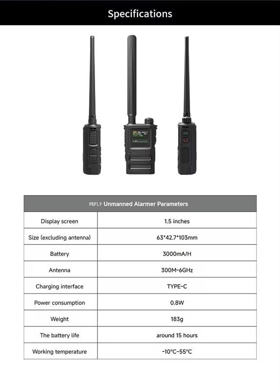 Portable Drone Detector with Drone Detection Alarm System Detection Range up to 2km