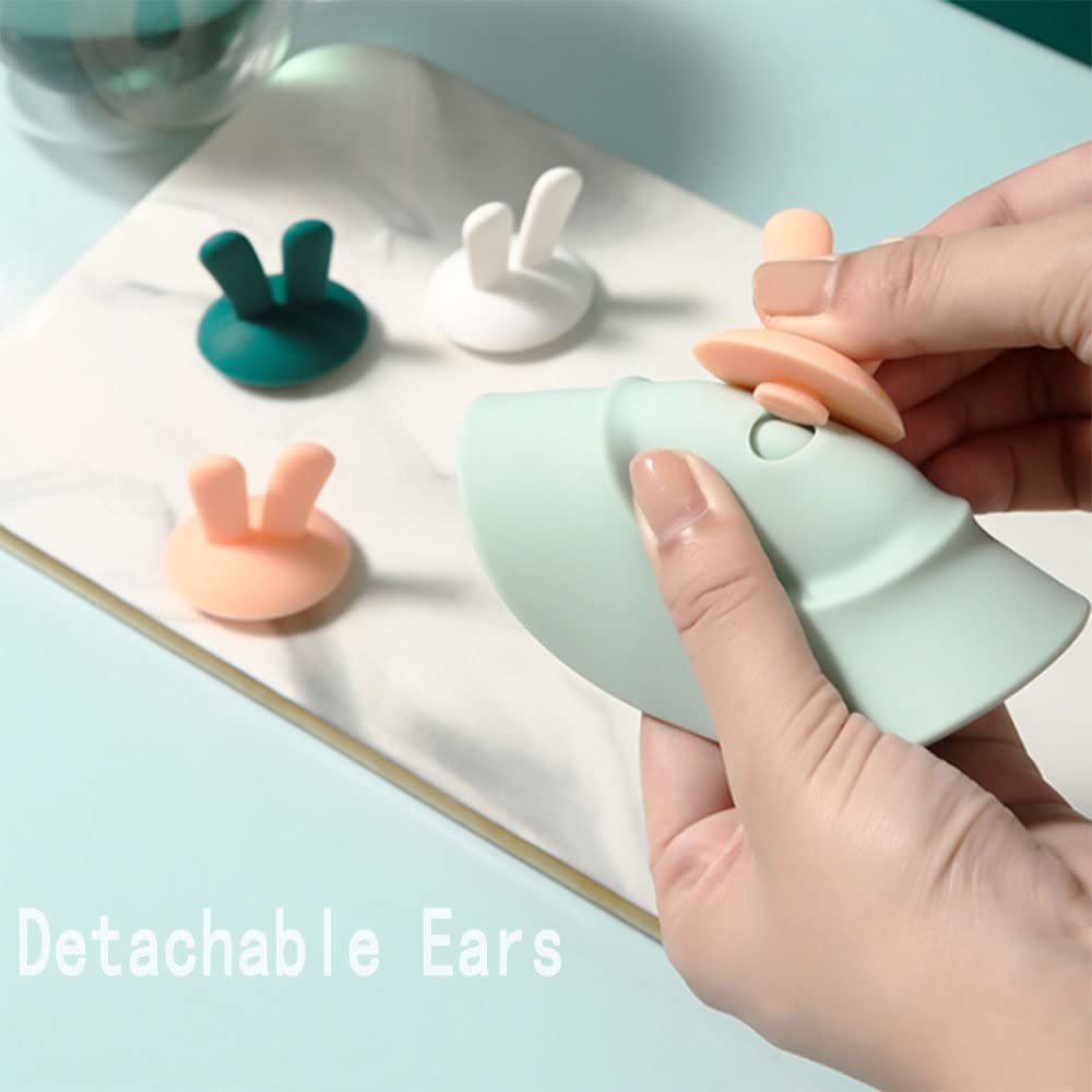 Silicone Cup Lids Food Grade Rabbit Ear Silicone Cup Cover Anti-Dust Airtight Seal Mugs Tea Cups Hot Cup Lid Coffee Cup