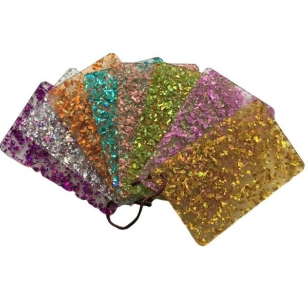 Buy cheap Transparent Chunky Glitter Acrylic Sheets Plexiglass Plastic Sheet Two Sides from wholesalers