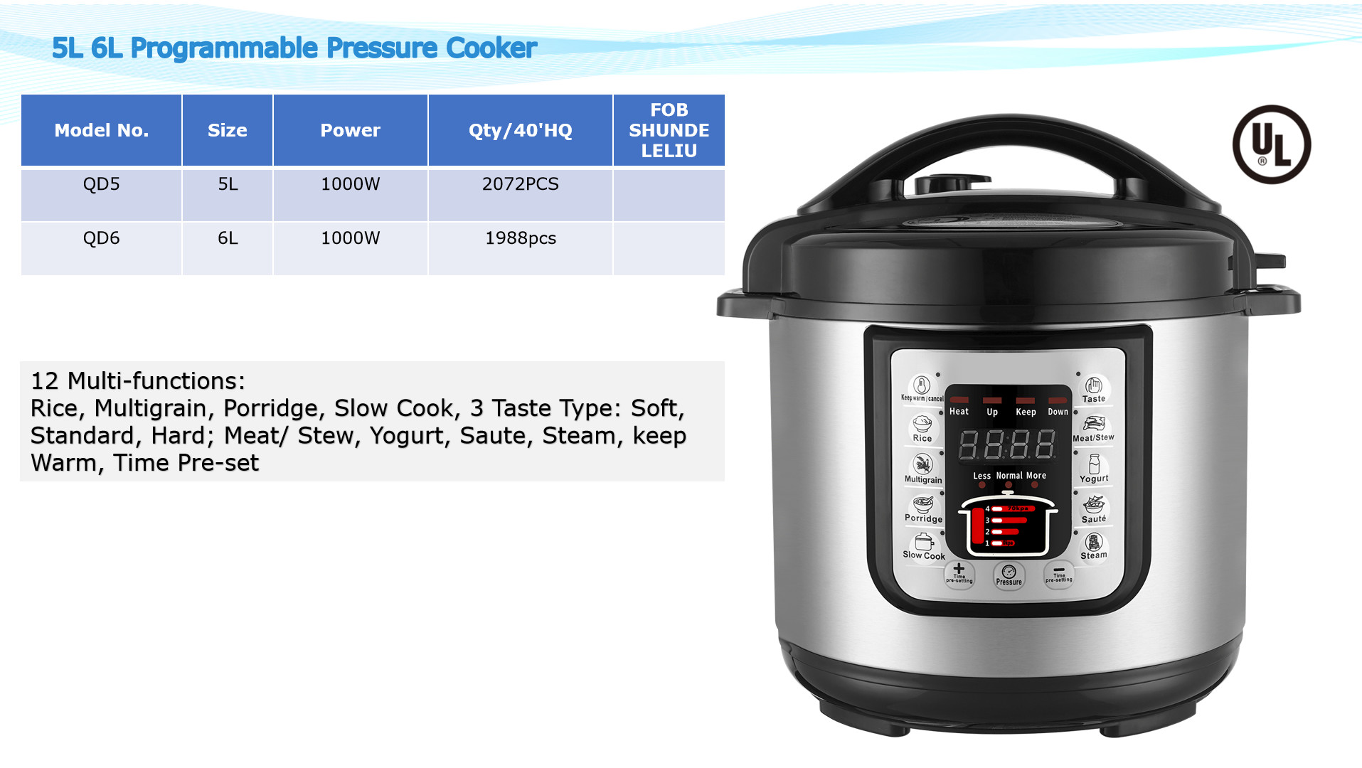 Okicook 1KW 8 In 1 Yogurt Cake Multifunction Pressure Cooker