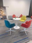 NO Folded Office Fashion Sofa Chair with Metal Legs and Multi-color Fabric