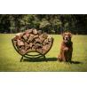Buy cheap 8' Black Steel Fence Crescent Firewood Rack 98” Width Attractive Curved Design from wholesalers