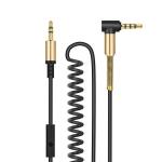 Male To Male 90 Degree Gold Plated Aux Spring 3.5mm Audio Cable