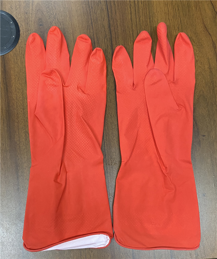 Spray Flocklined Red M50g Household Rubber Gloves For Home Cleaning