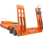 Max Payload 80000KG Tractor 3 Axles 60t Excavator Equipment Lowbed Truck Trailer