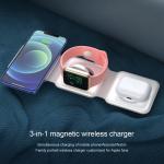 Foldable Magnetic Wireless Phone Charger Stand 3in1 15W For Watch And Earphone