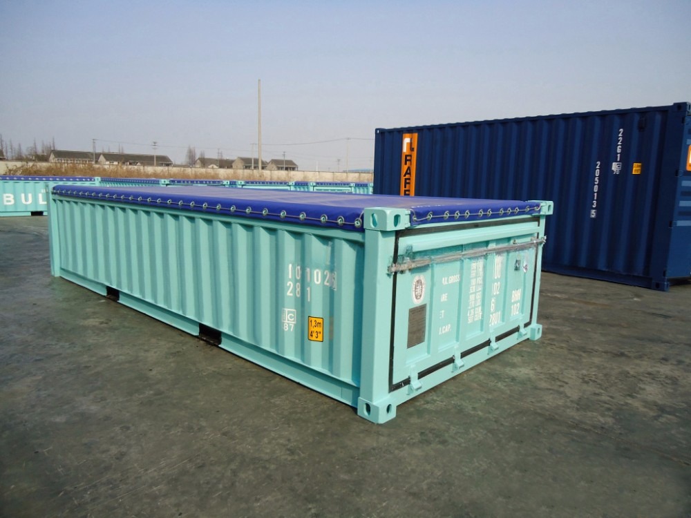 20ft Half Height Soft Open Top Container with Tarpaulin Roof Cover BV Certified High Capacity Bulk Ore Storage Solution