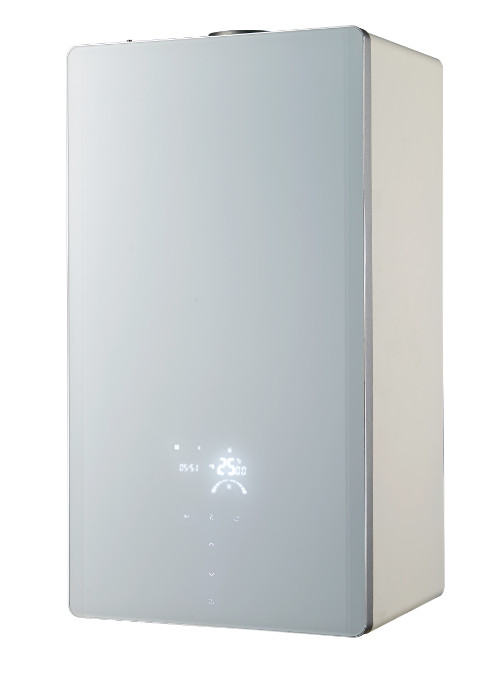 Touch Control Glass Panel Wall Hung Gas Boiler For Heating And Shower Water