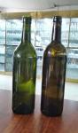 Empty 750ml Olive Green Round Glass Wine Bottle with Cork Hot Stamping Surface