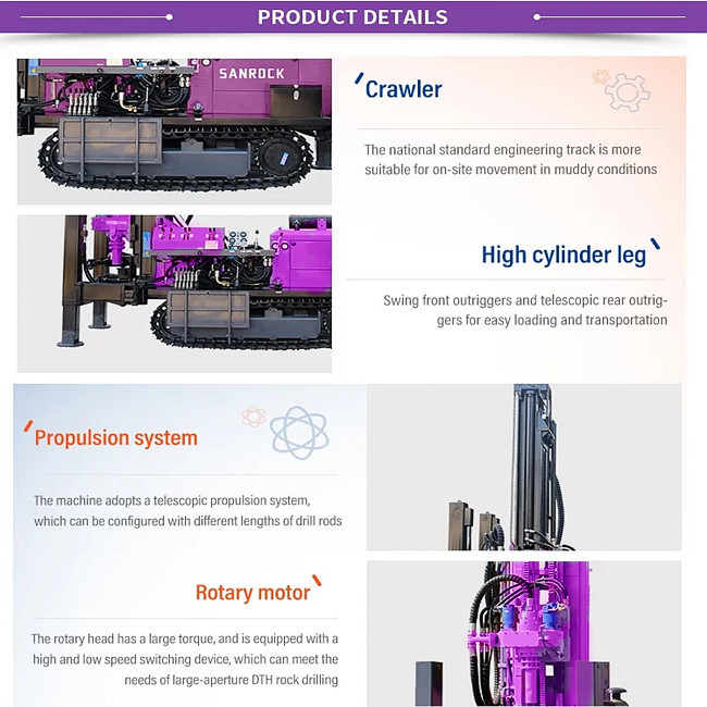 Water Drilling Rig Crawler 300m Hydraulic Rotary Bore hole Deep Well Drilling Machine