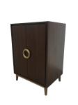 Brass metal base 5-star American hotel Custom made 2-door walnut tall cabinet