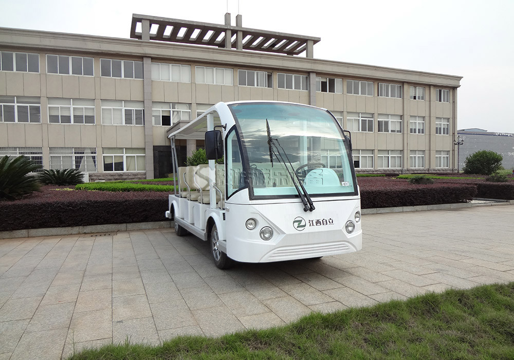 14/17 Passengers White Electric Fiber glass Sightseeing Car / Electric Tourist Car JH-Y14 Model