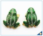Wholesale Metal Frog With Crystal Jewelry Box Cute Trinket Box For Gifts SCJ753