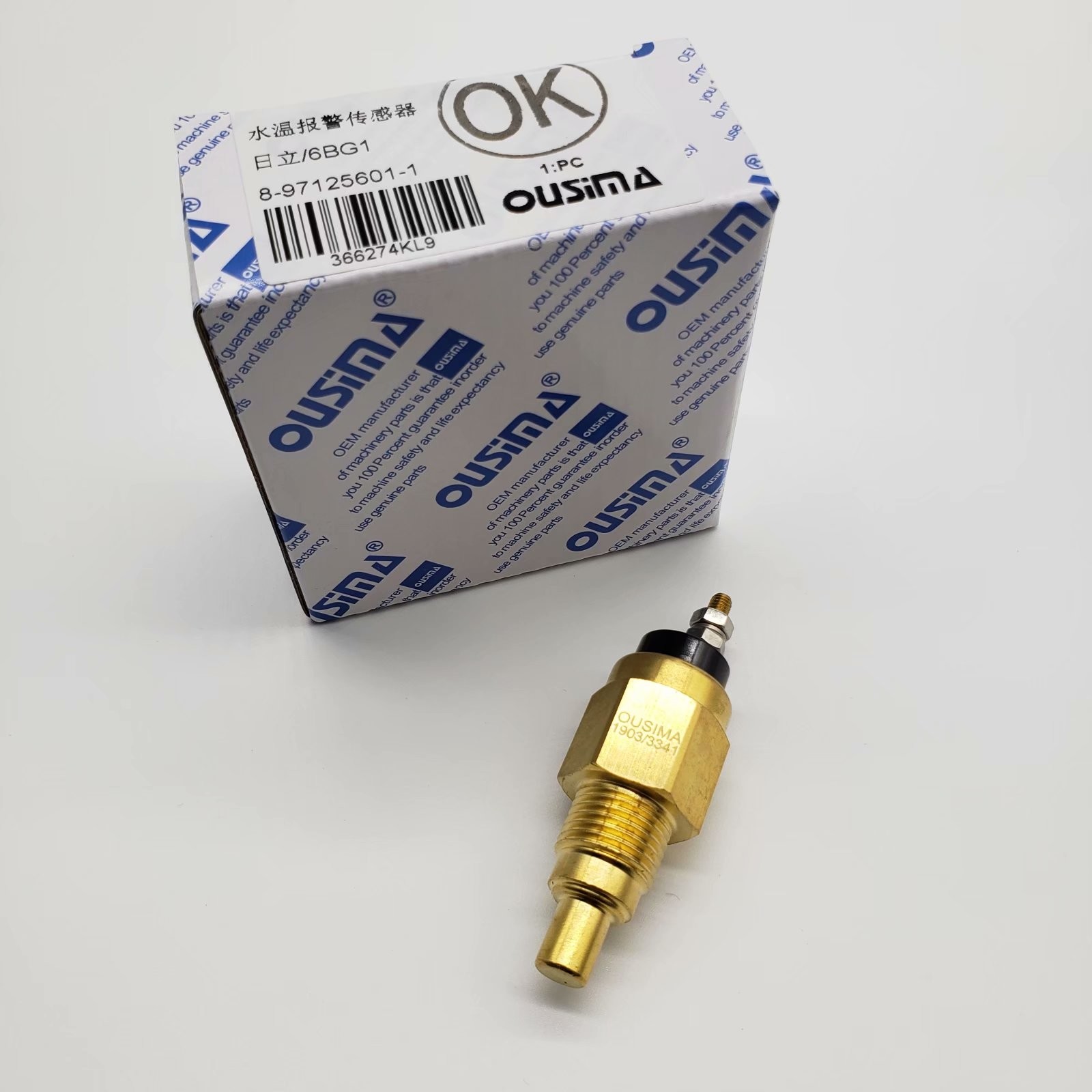 OUSIMSA 8-97125601-1 Water Temperature Sensor 8971256011 For Excavator HITACHI 6BG1T