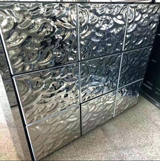 Embossed Stainless Steel Panels Rose Gold Mirror Finish For Hotels Villa Lobby
