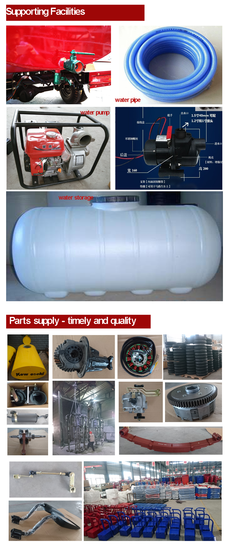 Gas Powered Water Tank Tricycle With Design 250cc Five Wheeler Starting System