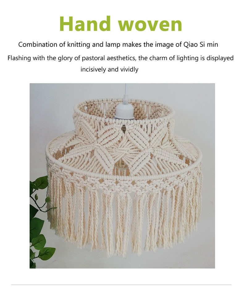 Nordic Bohemian chandelier creative living room LED lamp kitchen bedroom cotton lamp(WH-VP-227)