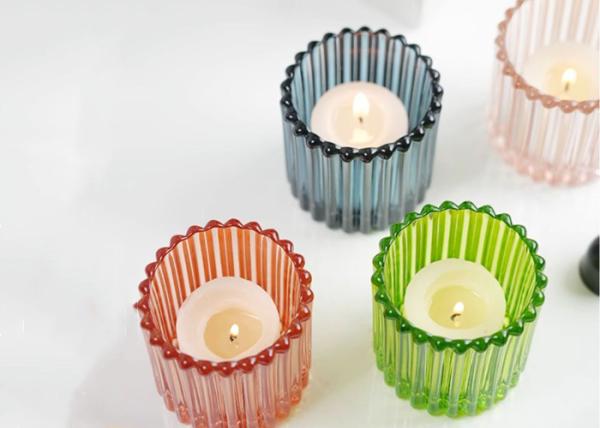 Buy cheap Custom color Empty Heat-resistant Thick Glass Candle Holders for Scented Candle from wholesalers