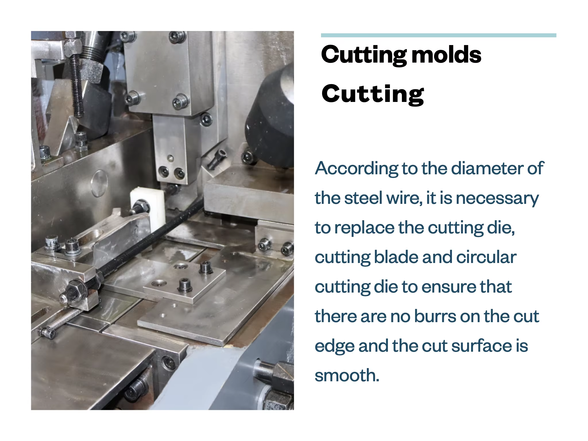 Production output samples and finished parts