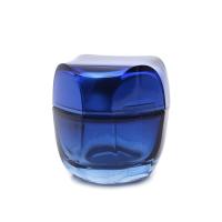Buy cheap Blue Glass 50g Square Cosmetic Jar UV plating wear resistant product